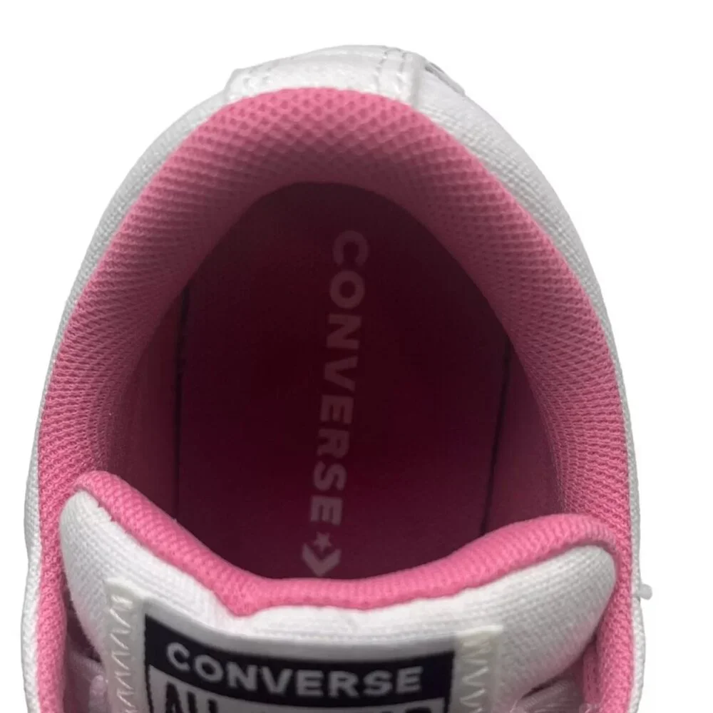 Converse Chuck Taylor AllStar Youth Girls Embroidered Slip-on Shoes Size 3 White